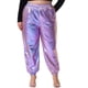 thumbnail image 1 of Pantalones jogger de mujer plus size Agnes Orinda, metálicos, brillantes, de cintura alta, elásticos, pantalones holográficos, sudadera 2X púrpura azul, 1 of 6