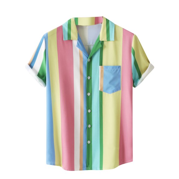 IROINNID Reduced Button Down Shirts for Men New Lapel Plaid Shirt Jacket Long Sleeve Turndown Collar Blouse & Shirt,Green