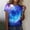 Blue#3, variant on The Summer I Turned Pretty GaThRRgYP Womens Blouses Plus Size,Women's and Men's Casual Print Short Sleeve Round Neck Top Purple S