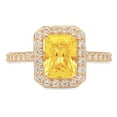 thumbnail image 4 of 1.92 ct Emerald Cut Natural Citrine with Simulated Diamond Halo Accents 18K Yellow Gold Womens Engagement Ring, 4 of 5