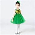 thumbnail image 4 of Vestido de cuello redondo sin mangas para niñas, falda de gasa de poliéster para actuación de princesas y danza de flores., 4 of 6
