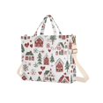 thumbnail image 7 of FORMRS Womens Corduroy Tote Bag Crossbody Shoulder Handbag with Pocket, Red Nordic Christmas, 7 of 7
