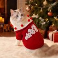 thumbnail image 4 of Christmas Knitted Cat Sweater,Cat Sweater Winter Warm Pullover Turtleneck Knitwear with Cute Bunny Embroidery Pattern,for Winter Pet Dress Up, 4 of 7