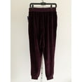 thumbnail image 3 of Abound Women's Burgundy Velour Jogger Pants Size Medium Elastic Waistband Pull-On, 3 of 5