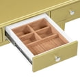 thumbnail image 5 of Luxury Makeup Vanity Desk with Oval Mirror, 3-Drawer Dressing Table for Jewelry Storage, Elegant Console Table for Entryway, Living Room & Bedroom, Stylish Home Decor,Gold, 5 of 10