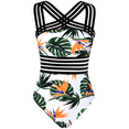 thumbnail image 3 of Hilor Women's One Piece Swimsuits Front Crossover Swimwear Hollow Bathing Suits Monokinis, 3 of 8