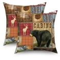 thumbnail image 5 of Rustic Bear Pillow Covers 18x18 Set of 2,Farmhouse Animal Brown Pillow Cases Couch Cushion for Sofa Bedroom Home Decor, 5 of 6