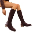 thumbnail image 4 of Willtoo Womens Knee High Boots Square Toe Chunky Block Heel Long Boots Comfortable Slip on Non Slip Low Heel Walking Shoes, 4 of 4