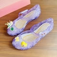 thumbnail image 5 of Gyujnb Girls Glitter Jelly Sandals Low Heel Adjustable Strap Water Friendly for Parties & Summer,4-4.5 Years, 5 of 5