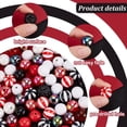 thumbnail image 4 of 112 Pcs Perles de Bubblegum Acrylique 16mm - Perles Rondes Rouges Noires en Vrac pour Guirlande de Stylos Bracelet de Bijoux Fabrication de Sacs de Téléphone Chaîne Décoration de Mariage Fête des Mères, 4 of 9