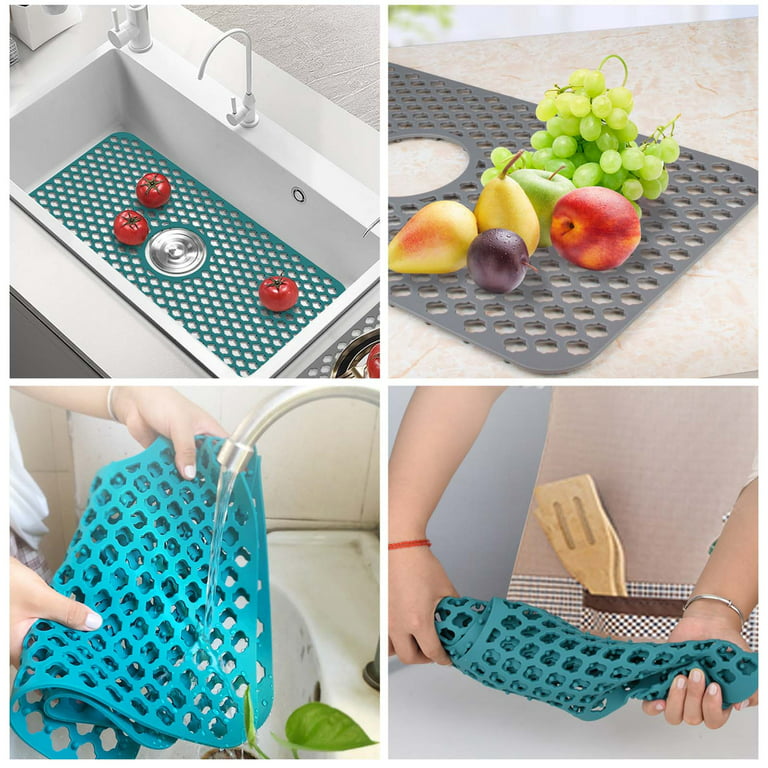 Silicone Sink Mat Rear Kitchen Sink Protector Accessory Folding