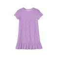 thumbnail image 5 of Abcomgle Girls Dresses Casual A-Line Short Sleeve Tshirt Dresses Solid Flare Ruffle Hem Swing Sundresses with Pockets for 4-14t Kids, 5 of 5