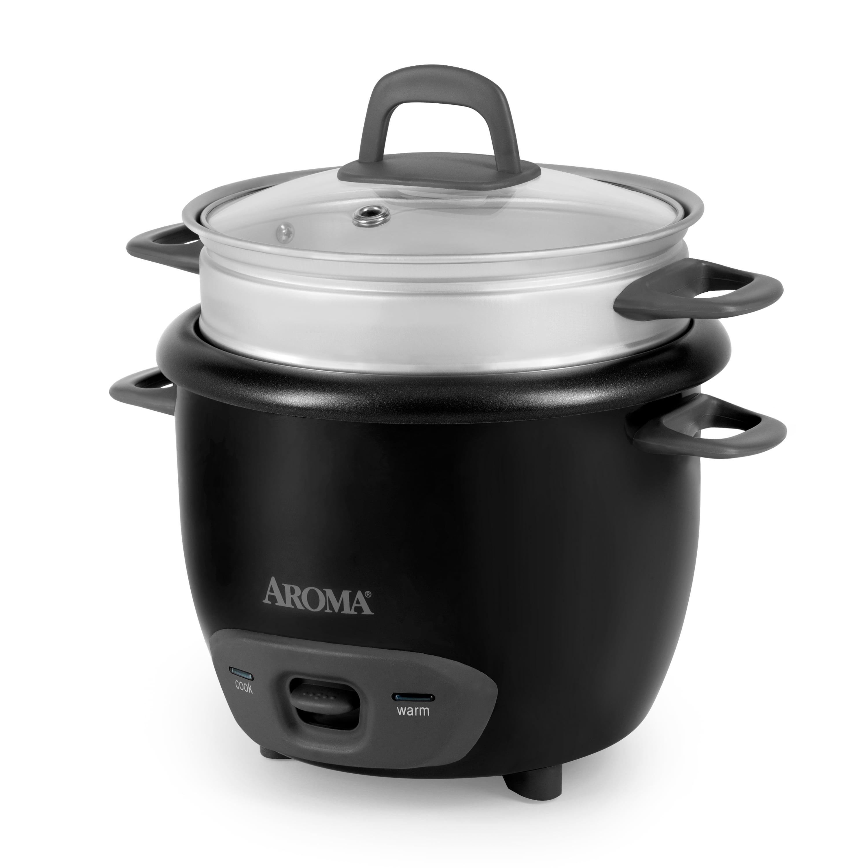 AROMA® 6-Cup (Cooked) / 1.5Qt. Rice & Grain Cooker, Black, New, ARC-743-1NGB