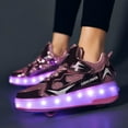 thumbnail image 6 of Kids Wheels Shoes with Lights Rechargeable Roller Skates Shoes Retractable Wheels Shoe LED Flashing Sneakers for Girls Boys Gift, 6 of 15