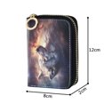 thumbnail image 4 of PU Leather Zip Card Holder Women's Card Case Zipper Card Case Compact & Lightweight Majestic Wolf, 4 of 7