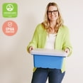 thumbnail image 6 of ECR4Kids Stackable Square Bins with Non-Snap Lids, Multipurpose Organization, French Blue, 4-Pack, 6 of 9