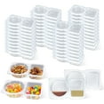 thumbnail image 1 of ZYNERY 50 Pcs Contenants à Double Compartiment Grande Capacité avec Couvercles, Contenants de Rangement pour Aliments Bento, Vinaigrette, Condiments, 1 of 5