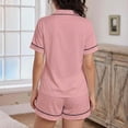 thumbnail image 4 of Yievot Pajamas Set for Women Short Sleeve Sleepwear Button Down Shirt and Short Pjs Soft 2 Piece Lounge Sets, 4 of 4