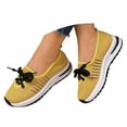 thumbnail image 3 of uvwlwu Women's Fly Weaving Middle Elderly Weaving Mesh One Footsteps Lightweight Non Comfortable Walking Breathable Shoes(Yellow,8), 3 of 9