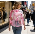 thumbnail image 7 of Clear Backpack for Stadium Approved Events, Multi Pocket Transparent Vinyl Bag with Mesh Bottle Holders, for Concerts Football Festivals Beach, Topliu, 7 of 7