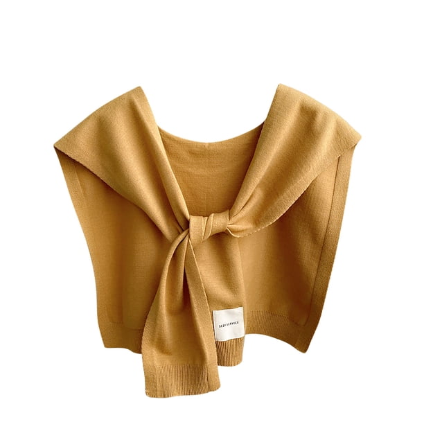 Bufandas de mujer de color liso de punto para exteriores, chal de invierno con cuello falso, bufanda decorativa Kangshi para el regazo y los hombros, bufanda para mujer