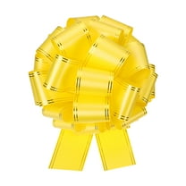 14 Inch Giant Large Pull Bow Big Metallic Car Bows Ribbon with Gold Edge for Wedding Presents Gift Wrapping Christmas, Yellow