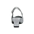 thumbnail image 4 of FLORAL Jolie Women Wide Width Elegant Low Heel Dress Slingback Shoes SILVER 10, 4 of 6