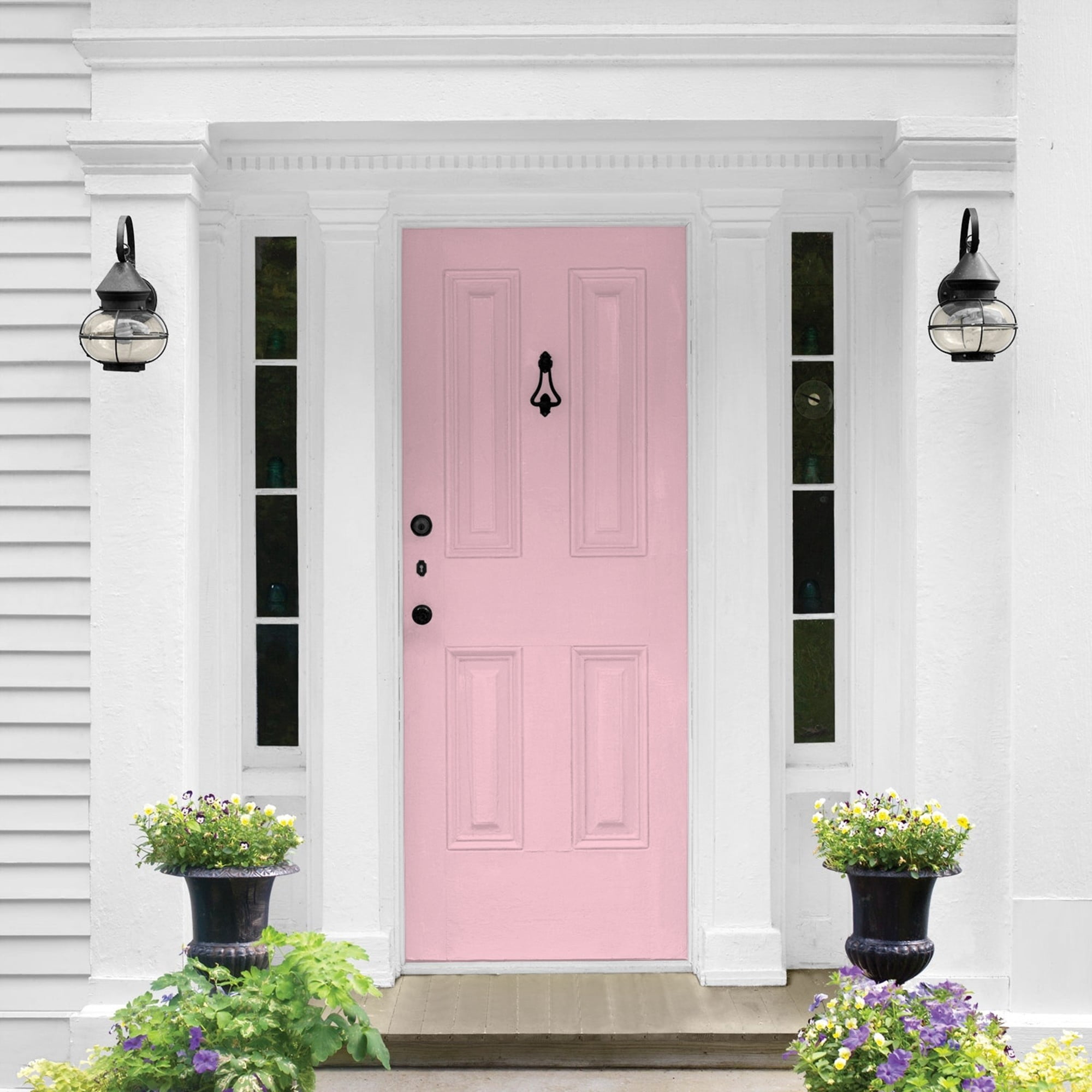 Glidden One Coat Rose Melody / Pink Semi-Gloss Exterior Paint with Primer, 1 Gallon