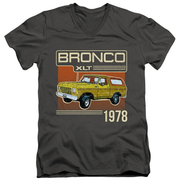 Ford Bronco Bronco 1978 S/S Adult V-Neck T-Shirt 30/1 T-Shirt Charcoal