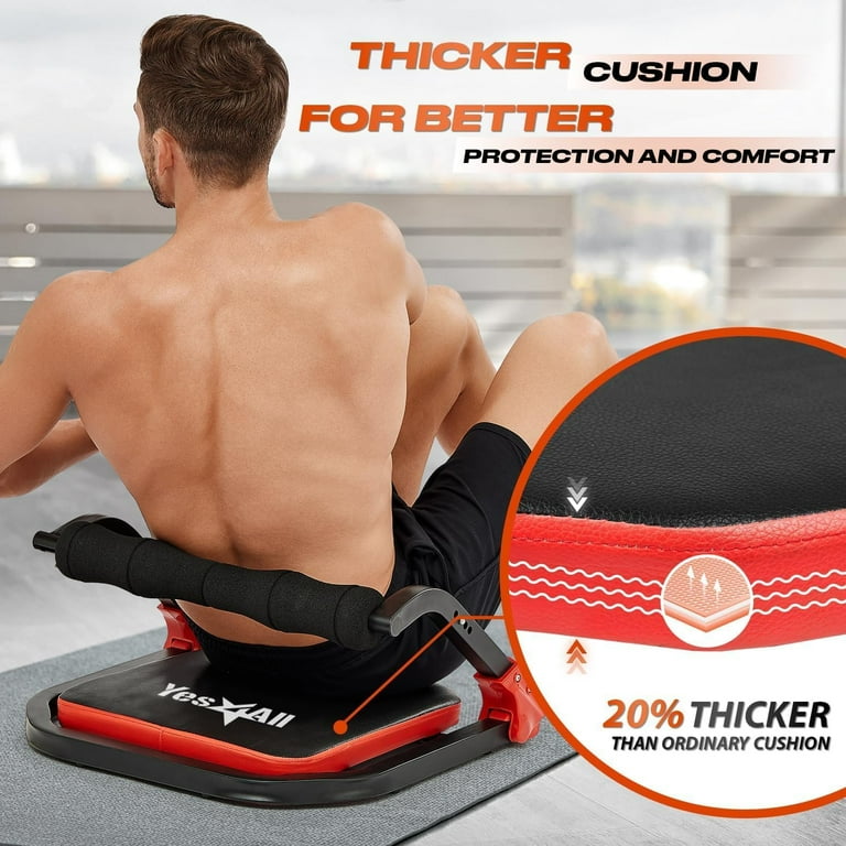 Ab Crunch Machine Core Trainer Ergonomic Handle with Resistance Bands