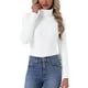 thumbnail image 2 of INSPIRAR CHIC Camisetas de Cuello Alto para Mujeres, Camisas de Manga Larga de Cuello Mock, Camisetas Térmicas Cálidas para Otoño Invierno, Capa Básica, Talla XX Grande, Blanca, 2 of 6