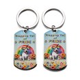 thumbnail image 2 of Wagging Tail Bull Terrier Celebrates Rainbow Pride Month LGBT LGBTQ+ Stainless Steel Keychain Bully Dog Lovers Gifts Idea Collar Charm Tag Keyring - 01003, 2 of 5
