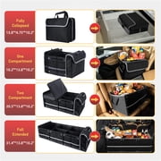 Kailwokk Trunk Organizer for SUV, Collapsible Multi Compartment Car Organizer with Leakproof Insulated Bag for Car Accessories for Women Men