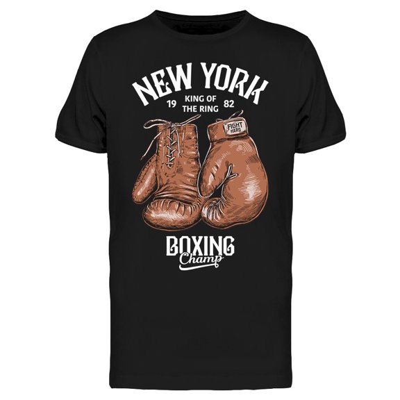Smartprints Mens Graphic Tee - New York Boxing Champ - Regular Fit 100% Cotton