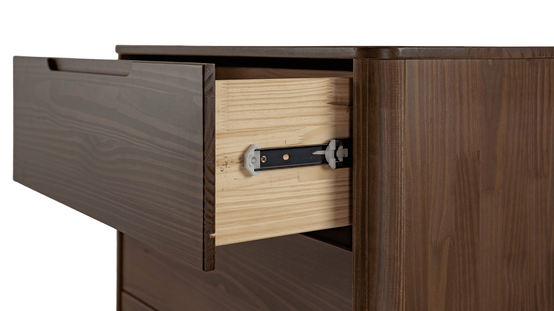 Monticello Solid Wood 5 Drawers Chest Brown - for Adults and Teens