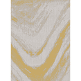 thumbnail image 2 of 8' Ivory Gold Machine Woven Abstract Waves Round Indoor Outdoor Area Rug, 2 of 3