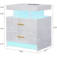 thumbnail image 2 of HNEBC Auto LED Nightstand with Wireless Charging Station & USB Ports,High Gloss Bedside Tables with 2 Drawers,Floating Nightstand with 3 Color & Adjustable Brightness Embedded LED Light Strip, 2 of 8