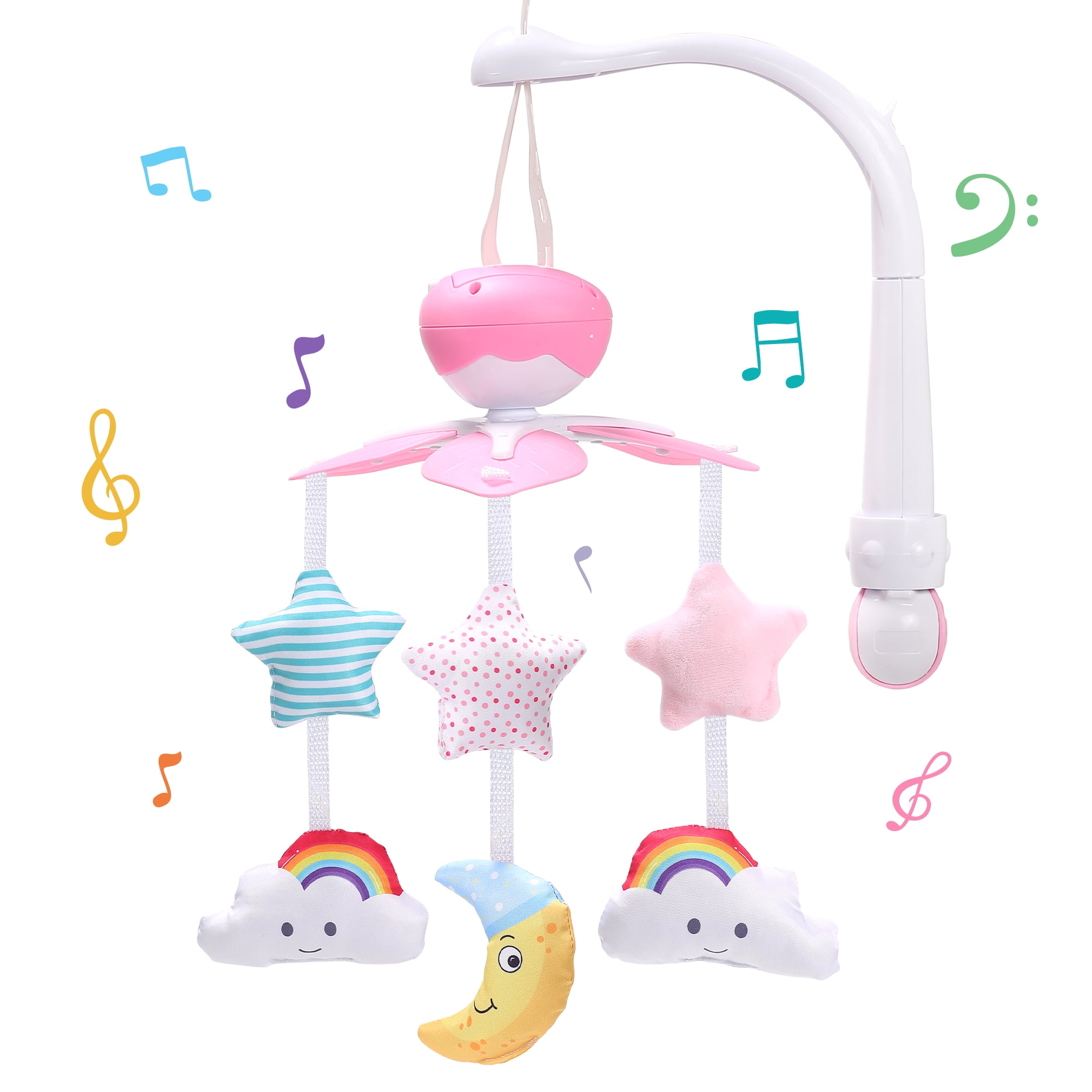Baby Crib Mobile with Lights and Relaxing Music, Musical Crib Mobile