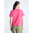 thumbnail image 4 of Free Assembly Women's and Women's Plus Cotton Cropped Boxy Tee with Short Sleeves, Sizes XS-4X, 4 of 6