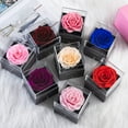 thumbnail image 6 of Preserved Real Rose with Silver-Tone Heart Necklace I Love You in 100 Languages Gift Set, Enchanted Real Rose Flower for Valentine's Day Anniversary Wedding Romantic Gifts for her (Red with Gold), 6 of 15