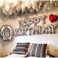thumbnail image 4 of Happy Birthday Balloons Banner,3D Lettering Balloons Banner,16inch Reusable Aluminum Foil Letters Balloon Banner with Straw Hanging Ribbon,Inflatable Foil Banner Balloon for Any Party Décor,Silver, 4 of 6