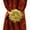 Gold, variant on Yule Single Window Curtain Holdback Tieback, Decorative Magnetic Clip Drapery Tie Back, Elegant Bling Diamond Floral Design - Bronze
