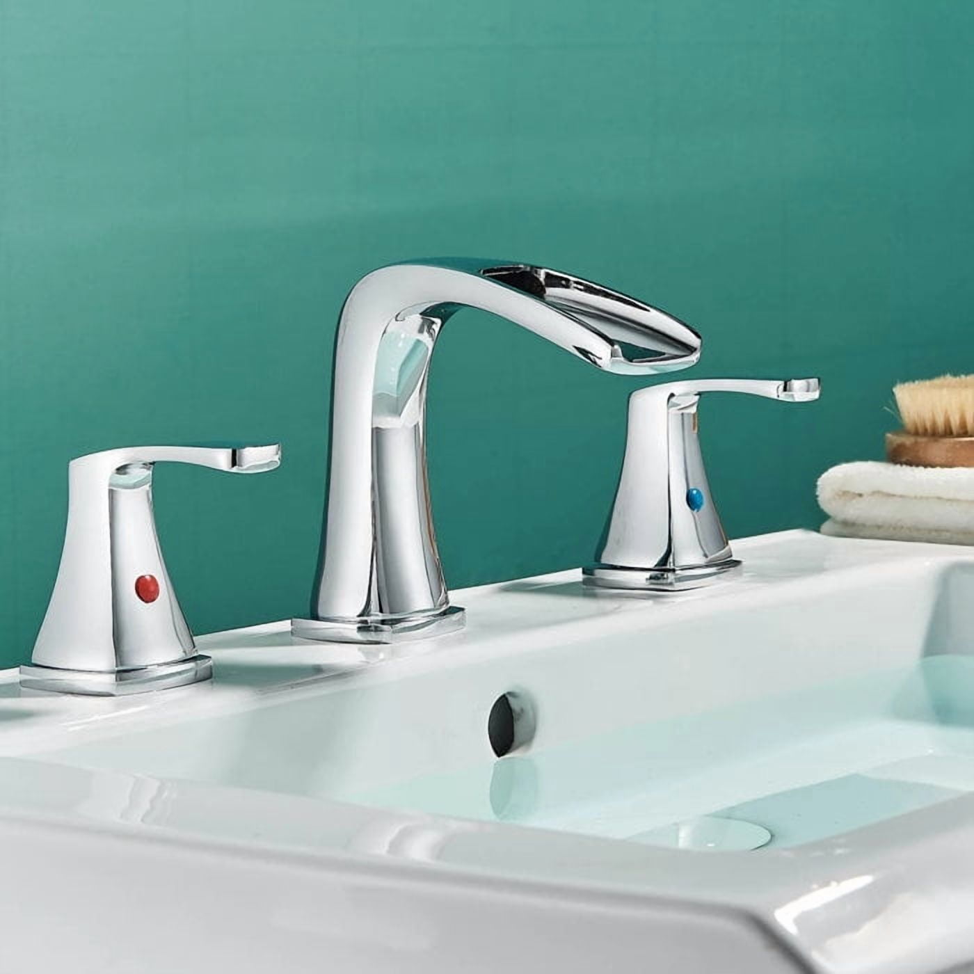 Chrome 8"Widespread Bathroom Sink Faucet 3Hole 2Handle Basin Mixer w/Drain