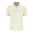 thumbnail image 5 of Maean Mens Tops Short Sleeve Button down Causal Shirt Lightweight Loose Summer Beach Wedding Shirts, 5 of 6