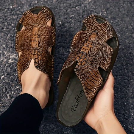 

Men s Solid Close Toe Rubber Sole Out Sandals Comfy Non Slip Breathable Beach Water Shoes For Men s Outdoor Activities water shoes beach shoes men