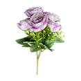 thumbnail image 2 of Artificial Flower Bouquet | Realistic Plastic Rose Simulation | Multicolor Decorative Arrangement for Home Office | Lifelike Leaves and Buds | 12.2in (31cm) Single Piece, 2 of 6
