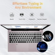15.6 inch Pink Laptop,16GB RAM 1TB SSD Student-Laptop with Backlit Keyboard Fingerprint Intel Quad Core N100 (Up to 3.4GHz)Business-Laptop,Computer,,Win11