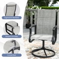 thumbnail image 4 of MRUAKA Patio Swivel Chairs Set of 2, Outdoor Dining Chairs Mid Back Padded All Weather Breathable Textilene Outdoor Swivel Chairs with Metal Rocking Frame for Lawn Garden Backyard Deck, Light Gray, 4 of 8