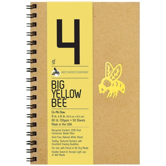Bee Paper Big Yellow Bee Co-Mo Heavyweight Sketch Journal