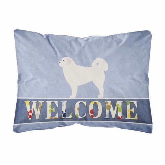Carolines Treasures BB5531PW1216 Polish Tatra Sheepdog Welcome Canvas Fabric Decorative Pillow, 12H x16W, multicolor